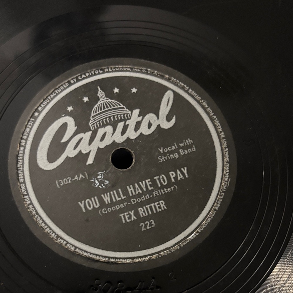 Tex Ritter, titled "You Will Have To Pay" Christmas Carols By The Old Corral"